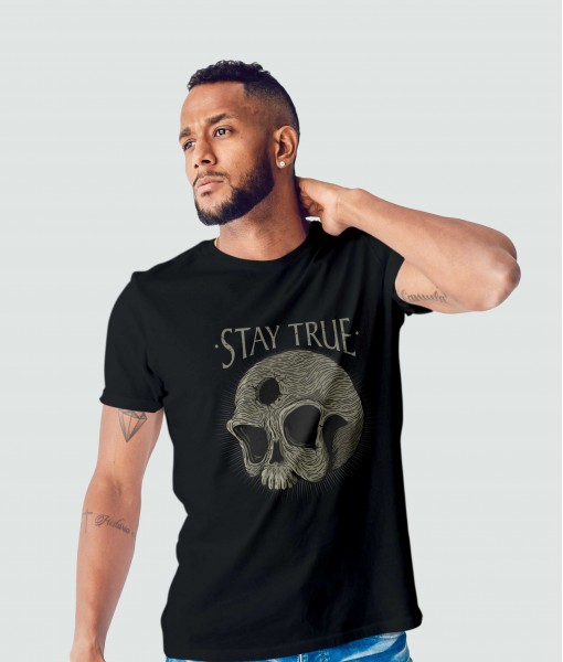 Мъжка тениска с щампа Готика Stay True skull